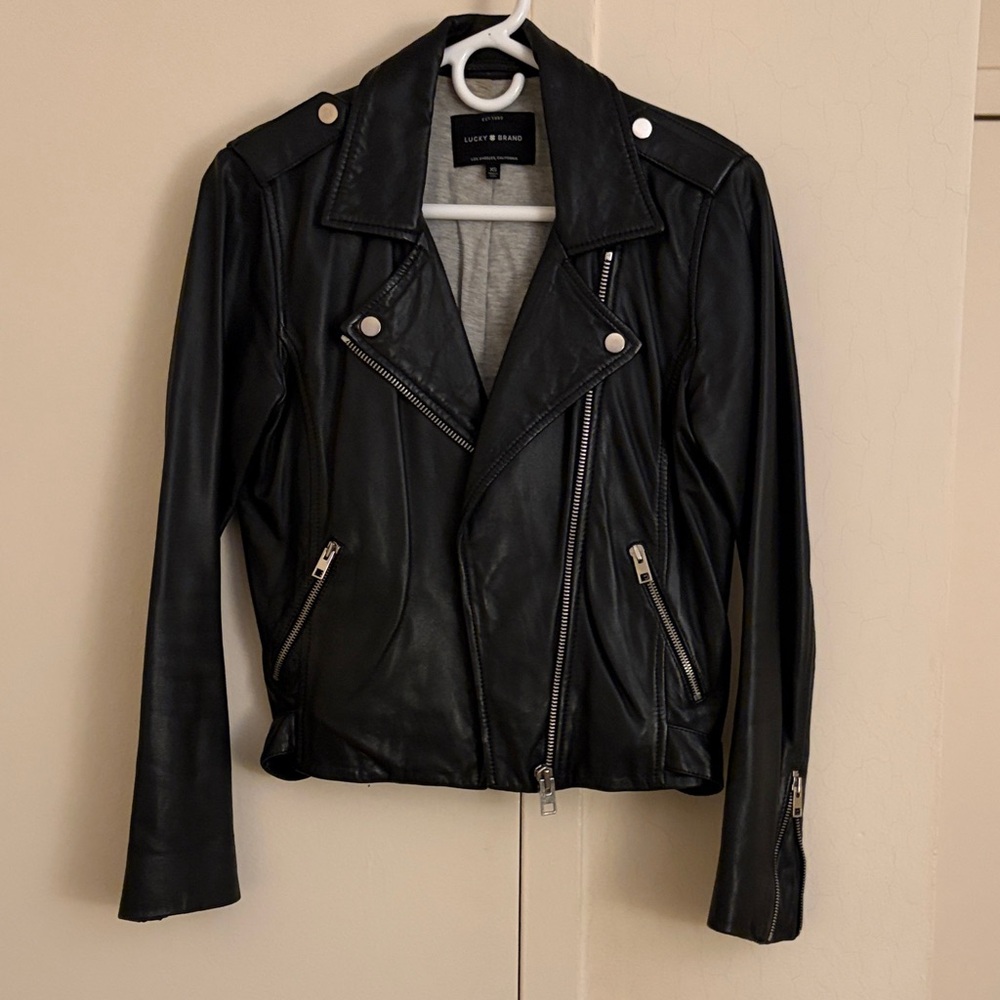 Lucky Brand Classic Black Leather Jacket